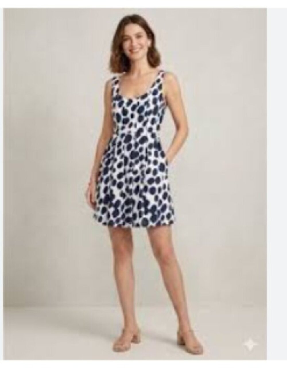 J. Crew Scoop Neck Fit and Flare Pleated Dress Size 4